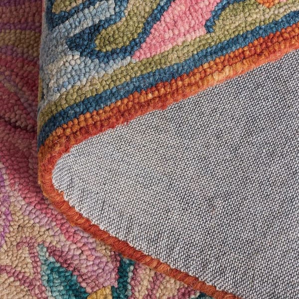 SAFAVIEH Jardin 5 ft. x 8 ft. Pink/Rust Floral Oversized Border