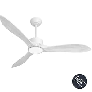 52 in. LED Indoor Outdoor Matte Black and Mahogany Finished Ceiling Fan with 1-Light and Remote Control