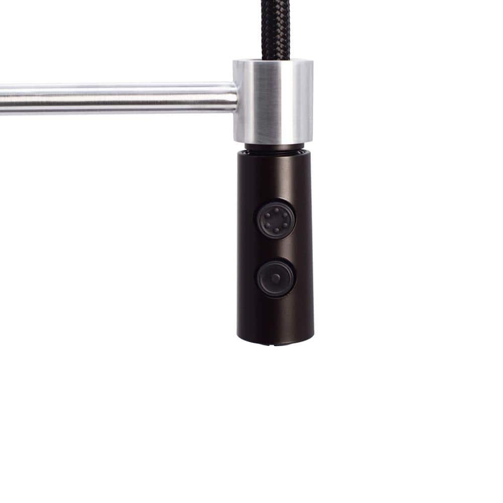 21" Matte Black Stainless Steel Pull Down Kitchen Faucet