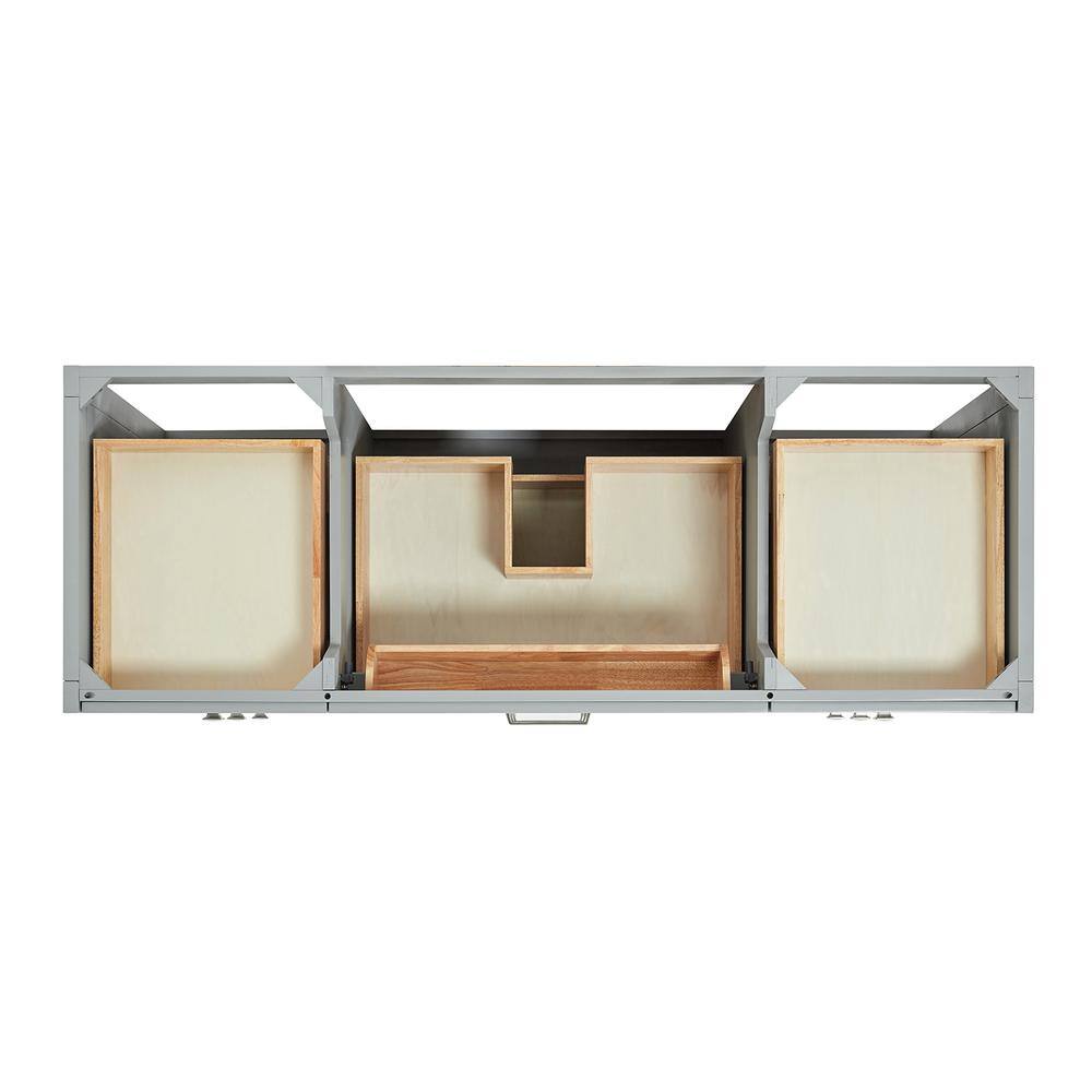 Gray Solid Wood Single Sink Bathroom Vanity with Quartz Top