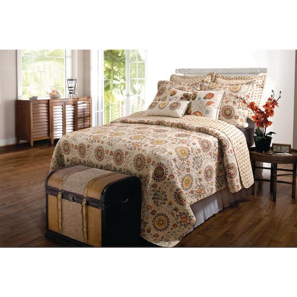 Greenland Home Fashions Andorra 3-Piece Multi Full and Queen Quilt Set