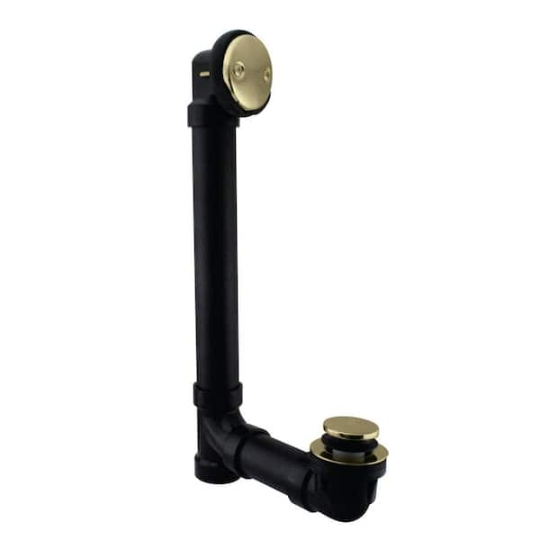 Westbrass 1-1/2 in. Tip Toe Schedule 40 ABS Bath Waste with Two-Hole Elbow in Polished Brass