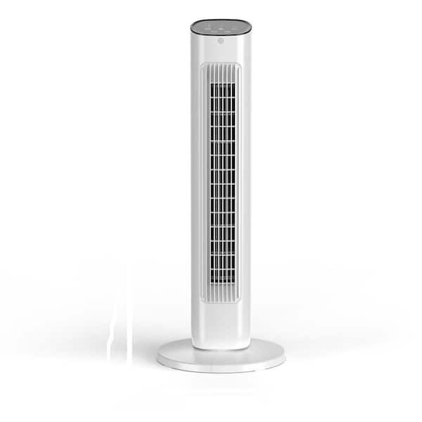 COWSAR 30.71 in. 3-Speed 11.81 in. W Oscillating Tower Fan  in White with Digital Display, Auto Mode, Timer and Remote Control