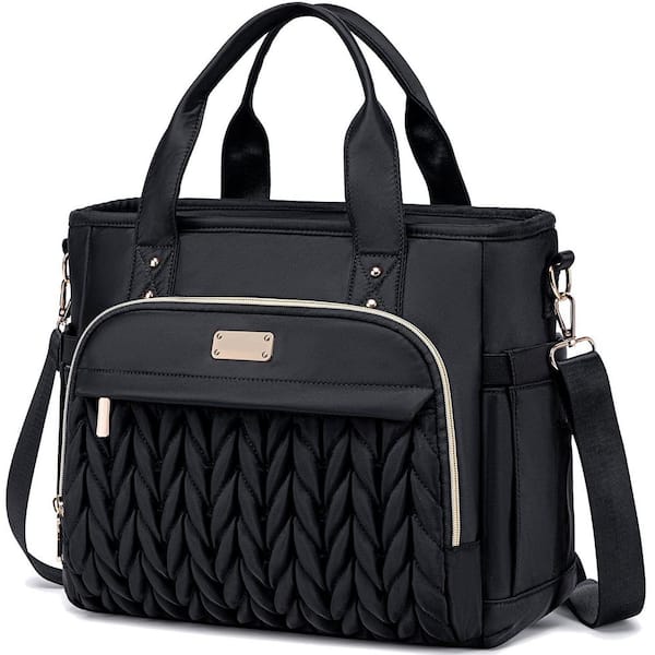 Adrinfly Black Reusable Lunch Bag. This large lunch bag features multiple pockets, a durable design, and leak-proof construction