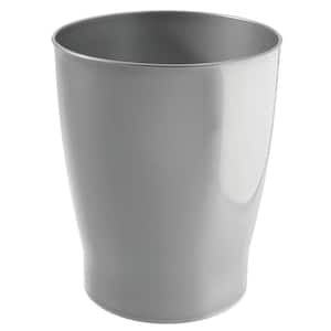 1.25 Gal. Silver Circular Plastic Uncovered Trash Can