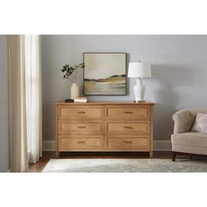 Bonawick 6-Drawer Patina Wood Dresser (36 in. H x 66 in. W x 19 in. D)