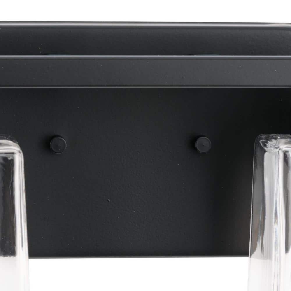 Gilmour Matte Black 3-Light Vanity with Clear Glass Shades