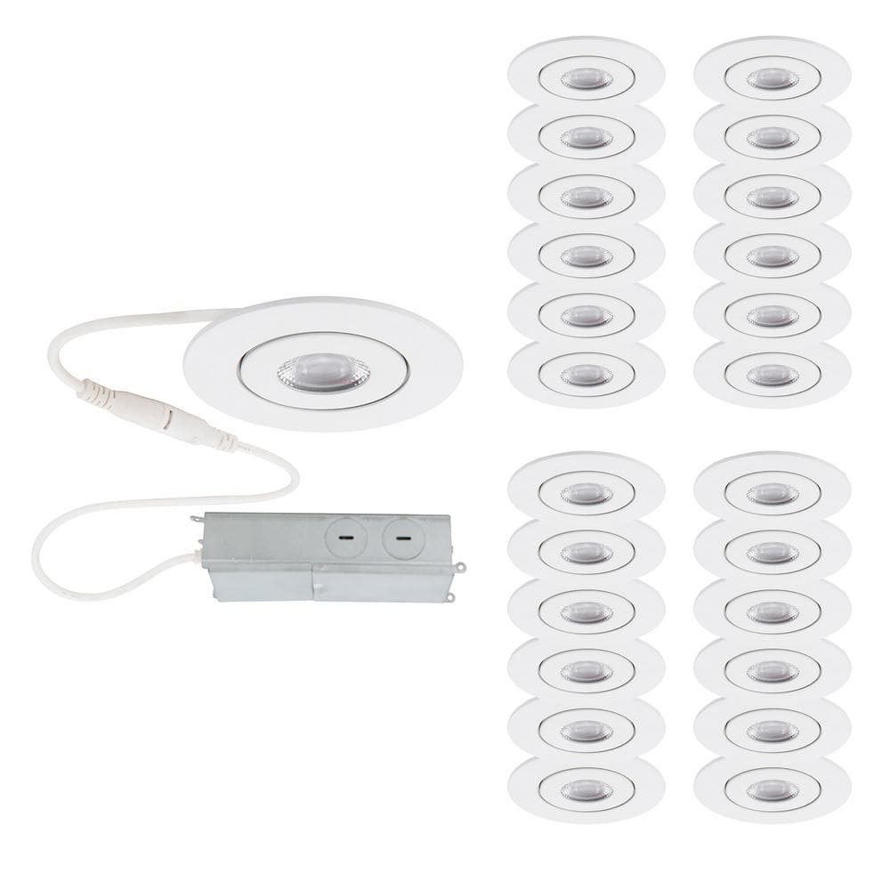 Lotos 2 in. Canless Round Adjustable 3000K New Construction/Remodel IC-Rated Integrated LED Recessed Light Kit (24-Pack) price history on PriceWatchPro