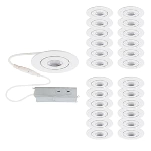 Lotos 2 in. Canless Round Adjustable 3000K New Construction/Remodel IC-Rated Integrated LED Recessed Light Kit (24-Pack)