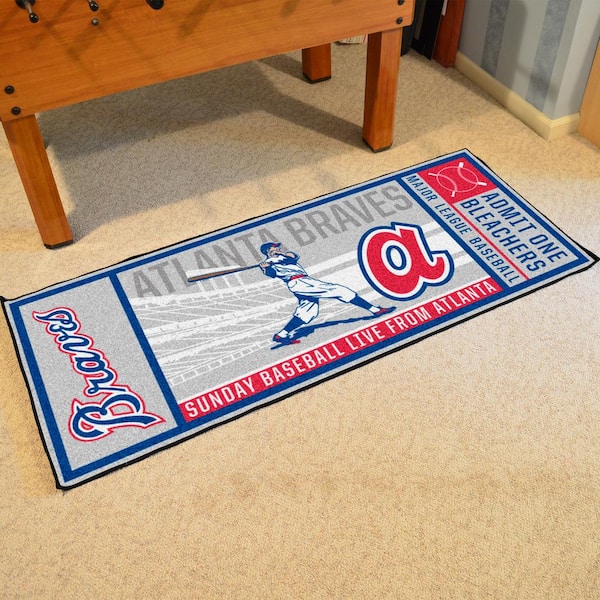 Atlanta Braves Gray 2 ft. 6 in. x 6 ft. Ticket Runner Rug