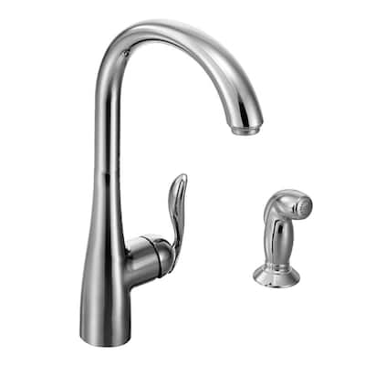 Arbor High-Arc Single-Handle Standard Kitchen Faucet with Side Sprayer in Chrome