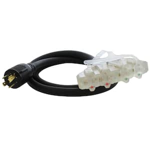 5 ft. L14-20P 20 Amp Locking Plug to (4) 15/20A Household PDU With Power Indicator Lights