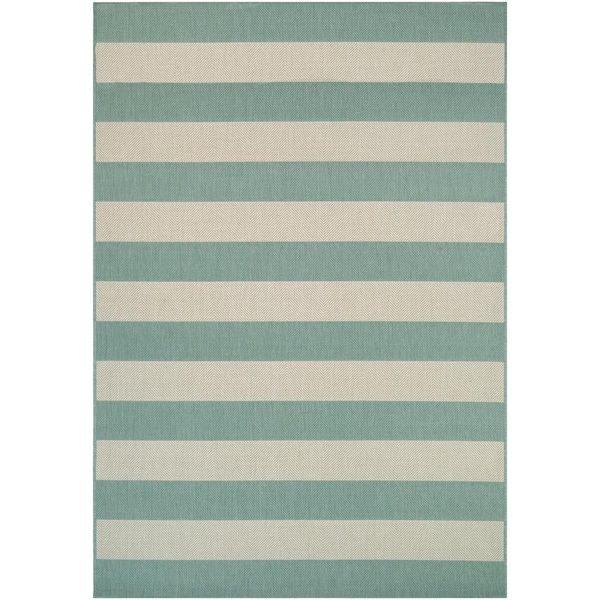 Afuera Yacht Club Sea Mist-Ivory 8 ft. x 11 ft. Indoor/Outdoor Area Rug
