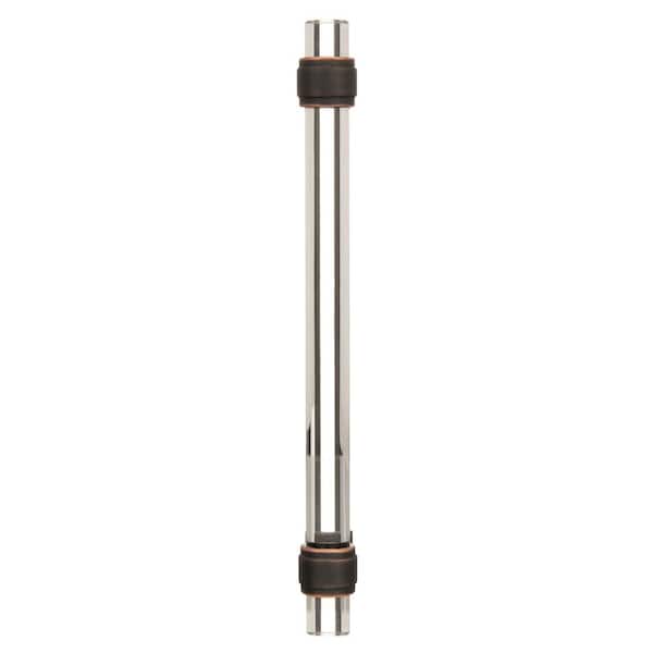 Glacio 6-5/16 in. (160mm) Modern Clear/Oil-Rubbed Bronze Bar Cabinet Pull