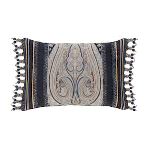 Lakeview Indigo Polyester Boudoir Decorative Throw Pillow 15X23"