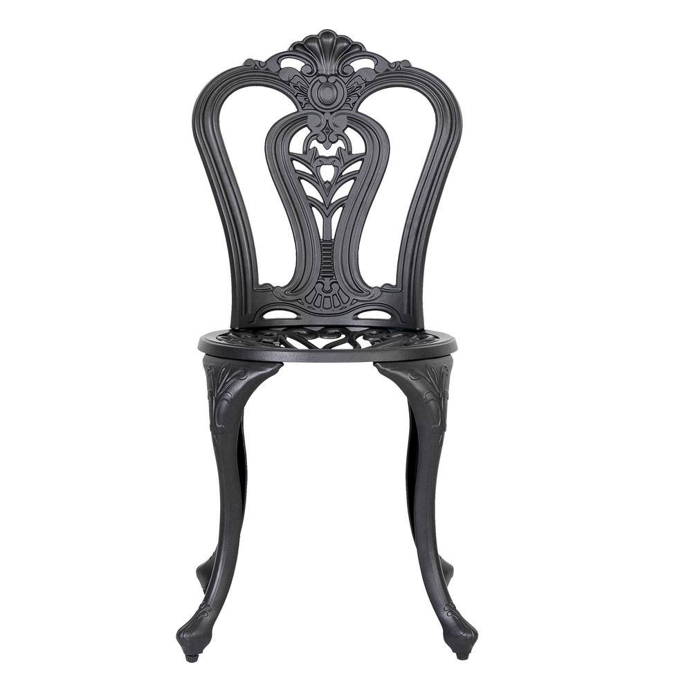 Black and Gold Speckled Cast Aluminum Outdoor Patio Chair Set