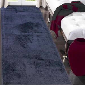 Solid Euro Royal Navy Blue 36 in. x 30 ft. Your Choice Length Stair Runner Rug