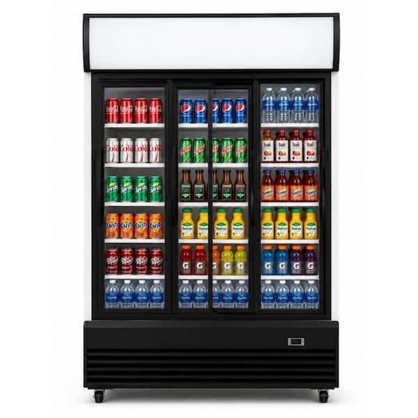 48 in. W 35 cu. ft. NSF Commercial Sliding Glass 2-Door Upright Beverage Cooler Display Refrigerator in White