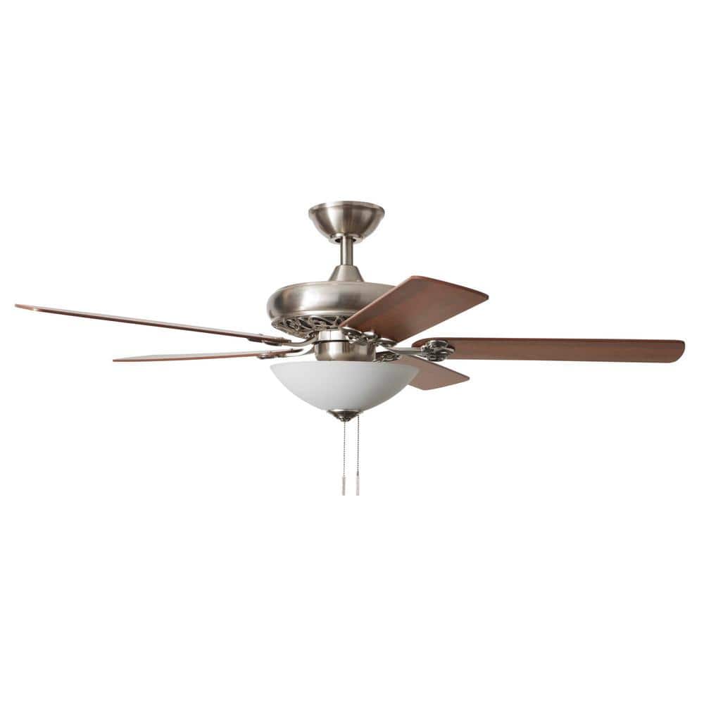 Hampton Bay Edelweiss 52 in. Indoor Brushed Nickel Ceiling Fan with Light Kit