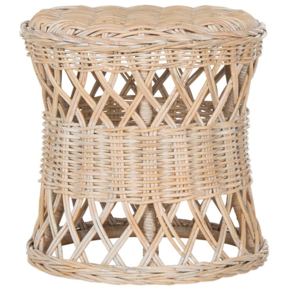 Tropical Breeze 20" Natural Kubu Rattan Round Accent Table