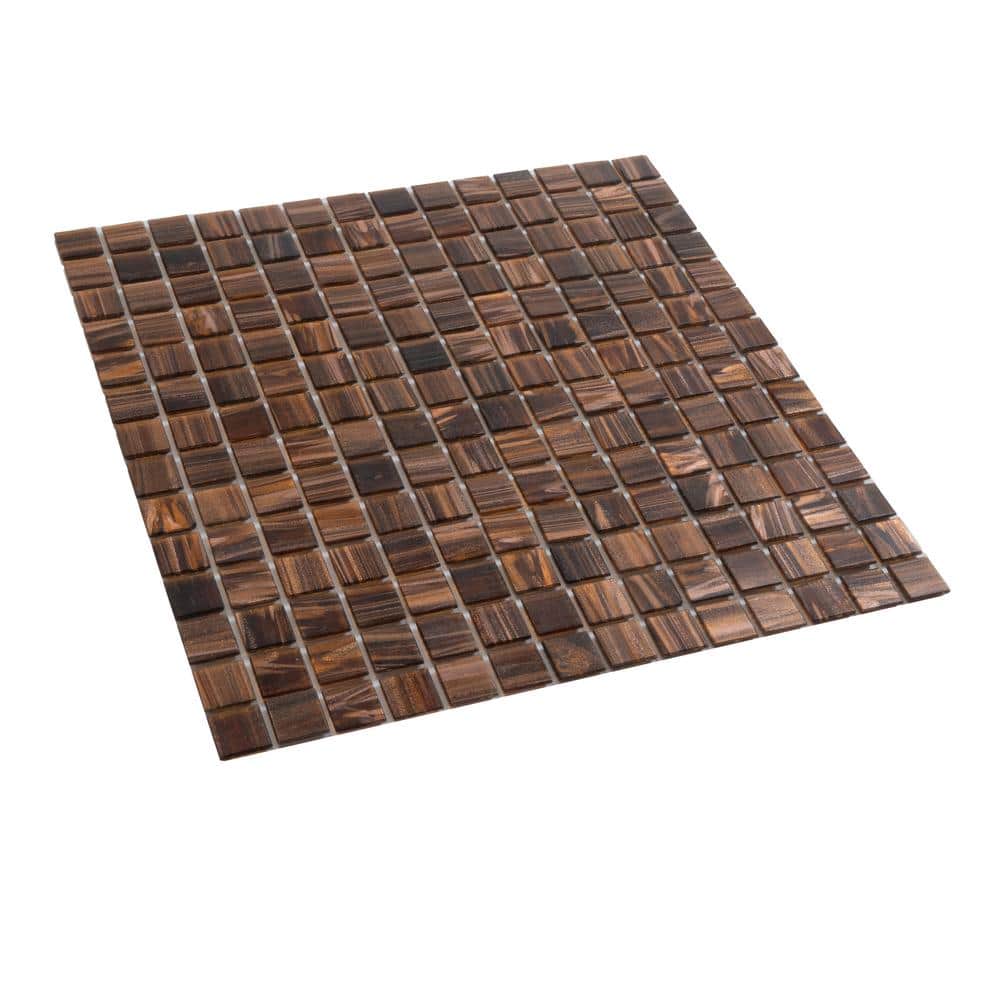 Celestial Bronze 12" x 12" Glass Mosaic Wall and Floor Tile