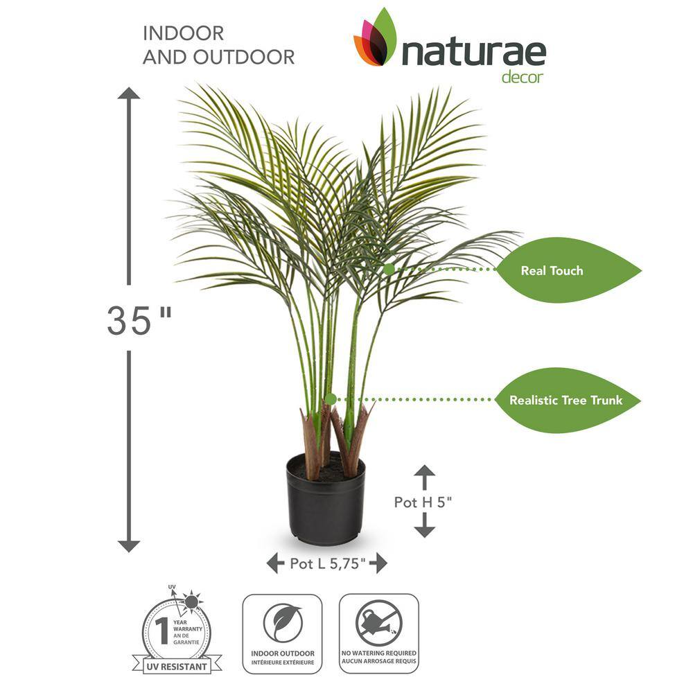 Green 35'' Plastic Potted Areca Palm Plant