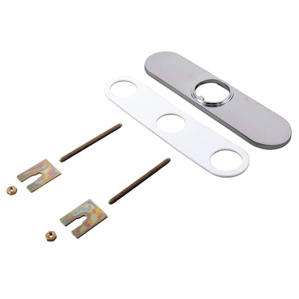Delta Trinsic 10-1/2 in. Optional 3-Hole Kitchen Faucet Escutcheon in Arctic Stainless