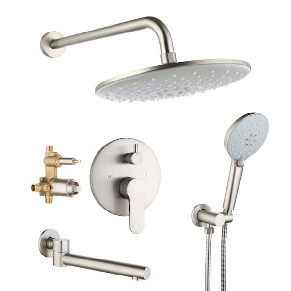 CASAINC Single-Handle 3-Spray Tub And Shower Faucet With 2.5 GPM 10 In ...