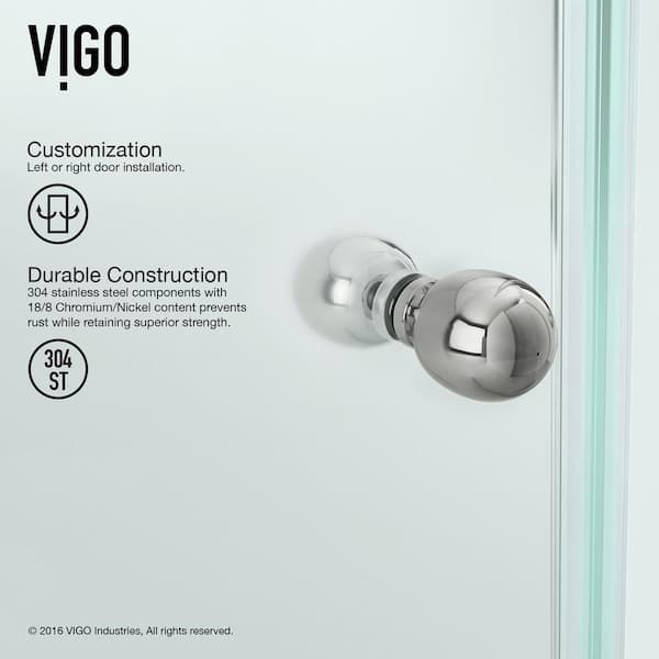 Vigo VG6061CHCL40 Verona Frameless Neo-Angle Shower Enclosure