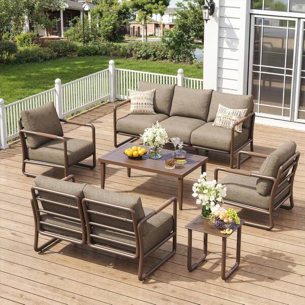 Maison Backyards 6-Piece Conversation Sofa Set with Coffee Table 
