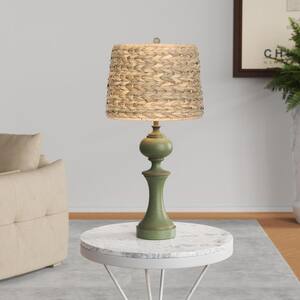 19.5 in. Brown and Green Country Cottage Table Lamp