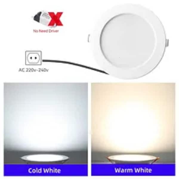 Etokfoks 3.74 in. 7-Watt White Integrated LED Flush Mount Light (10-Pieces)