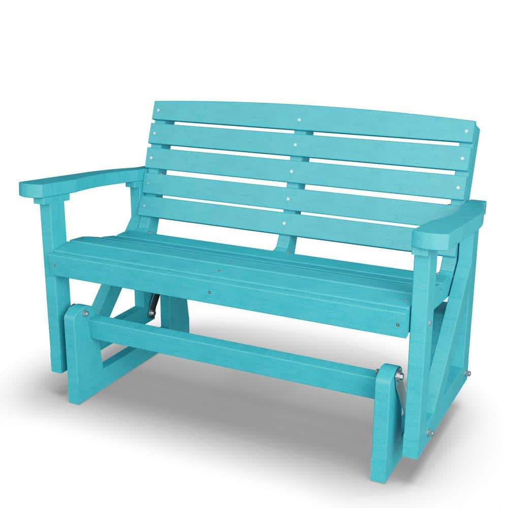 2' Contemporary Glider- Aruba Blue & Driftwood