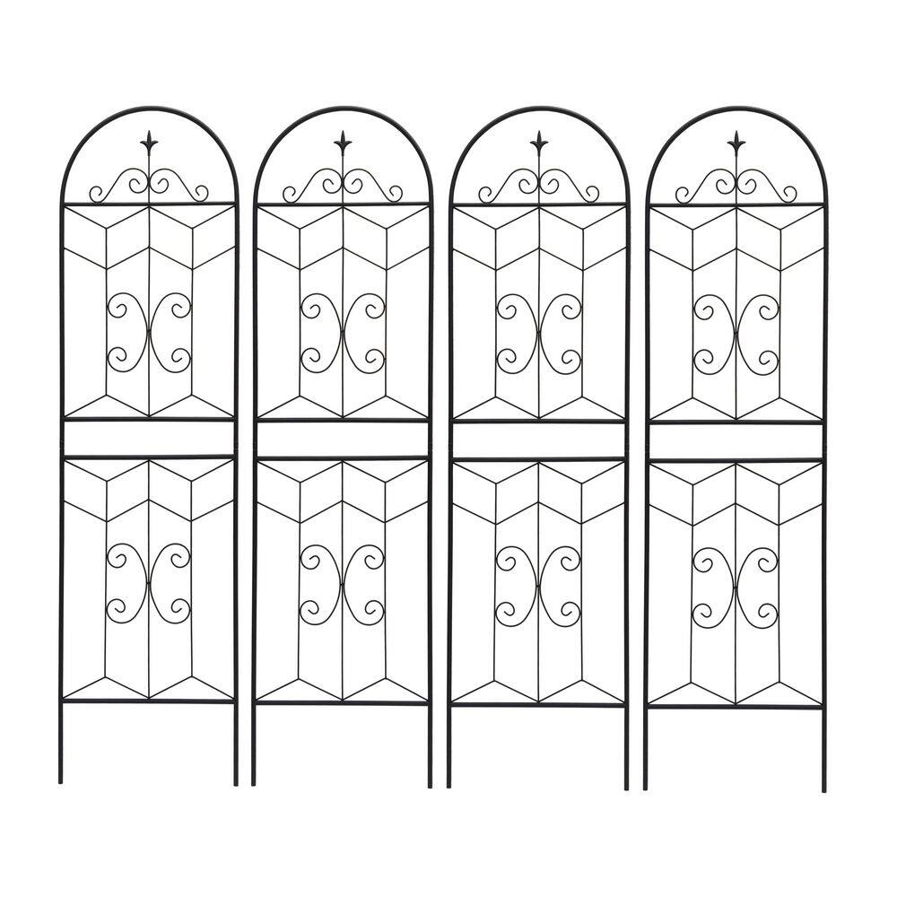 4-Pack 71in. x 19.7 in. Metal Garden Trellis Rustproof Trellis for Climbing Plants Outdoor Flower Support Black price history on PriceWatchPro