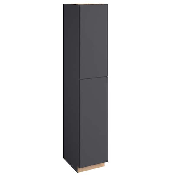 Hargrove 18 in. W x 24 in. D x 90 in. H Assembled Plywood Pantry Kitchen Cabinet in Valiant Onyx with Soft Close RH