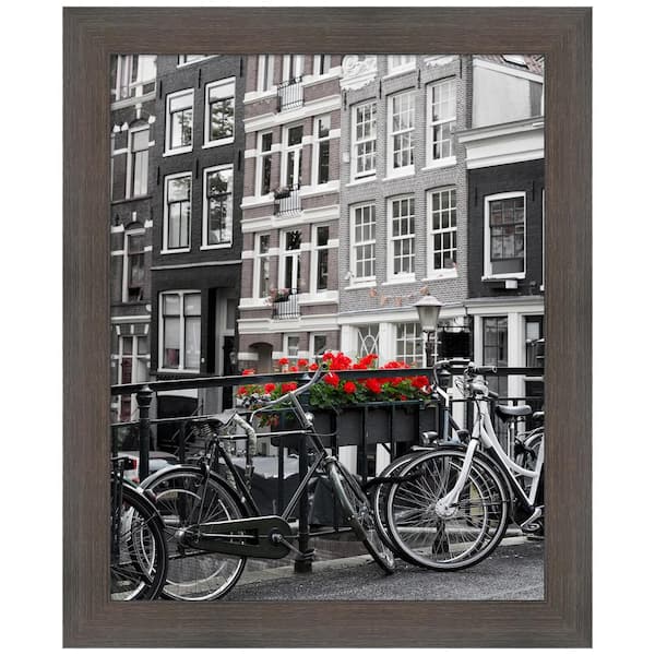 Amanti Art Hardwood Chocolate Narrow Wood Picture Frame Opening Size 16 x 20 in.