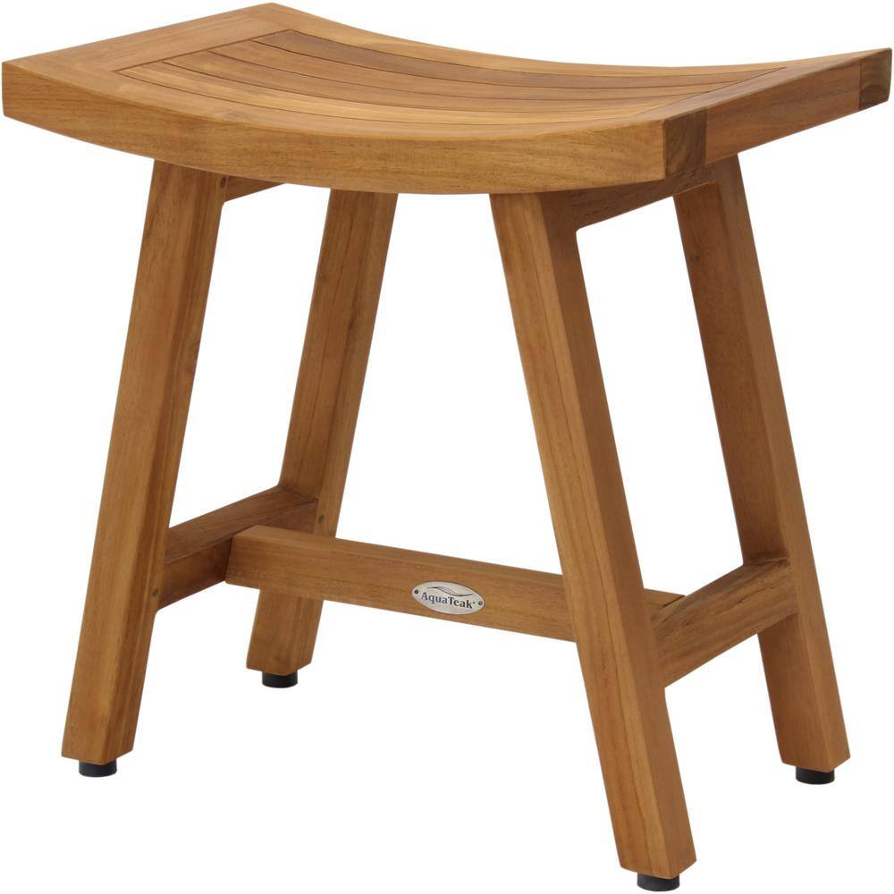 Luxurious 18" Oil-Rubbed Teak Spa Shower Bench