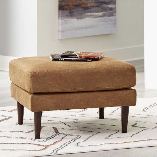 Signature DESIGN BY ASHLEY Telora Brown Faux Leather Rectangle