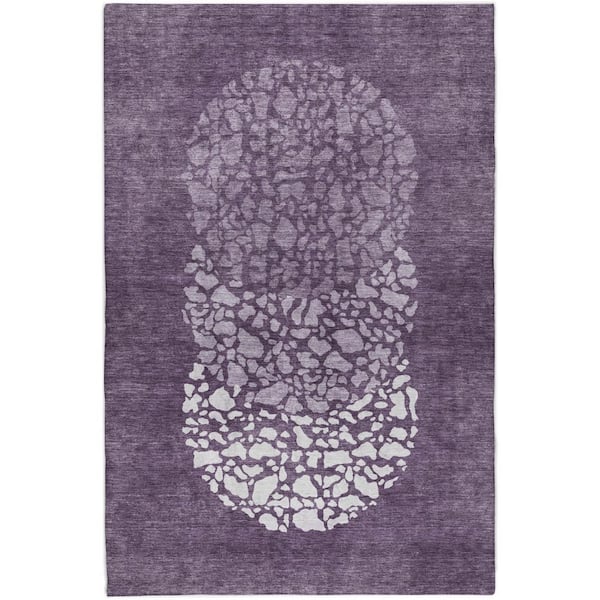 Dream Shag Premium Machine Washable Abstract ADS643 Eggplant 10 ft. x 14 ft. Area Rug