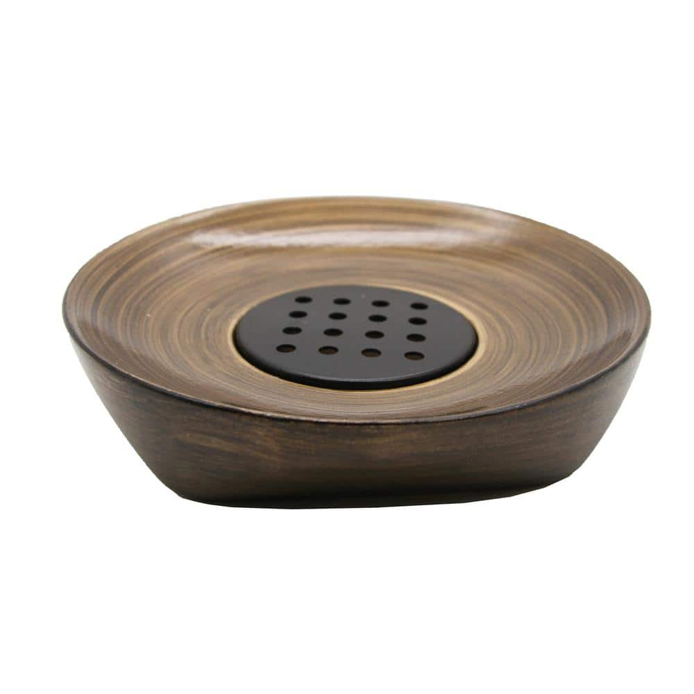 EVIDECO French home goods WENGE Effect Freestanding Soap Dish Cup Resin ...