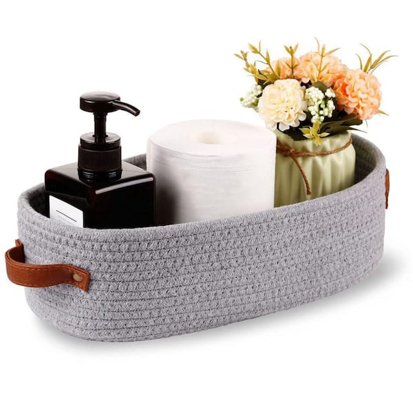 Dracelo Brown Bathroom Storage Organizer Tray Toilet Paper Storage Basket,  Towel Bread Baskets for Kitchen Organizing B09TZXWK2C - The Home Depot