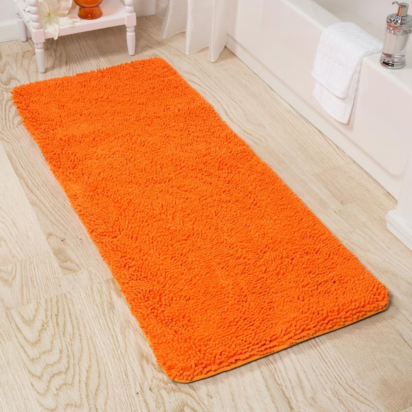 SIXHOME Orange Bathroom Rugs Non Slip Quick Dry Bath Mat Super