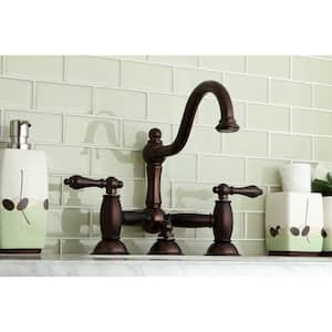 Restoration Bridge 8-in. Widespread 2-Handle Bathroom Faucet in Oil Rubbed Bronze