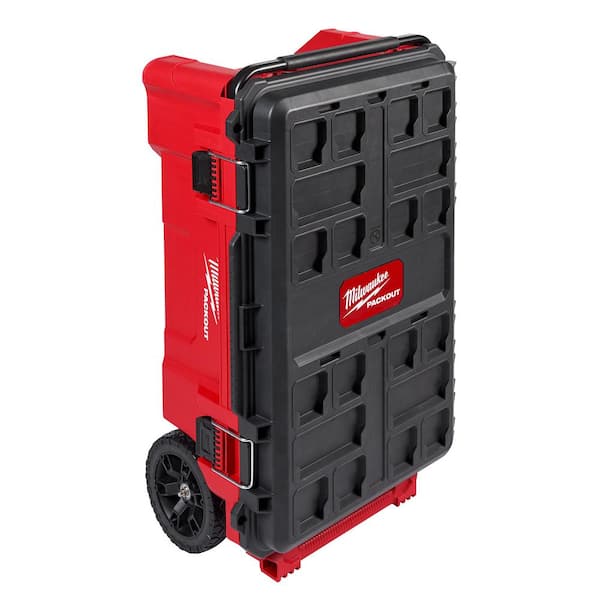 Stackable Tool Storage Box 19 on Wheels with Tote Tray and Compartments