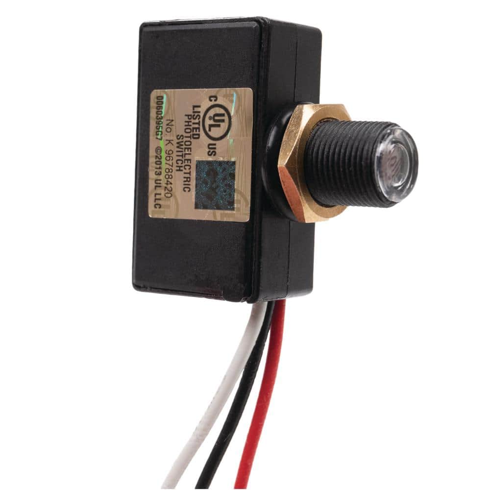 Black 500W 120V Dusk to Dawn Mini Button Photocontrol