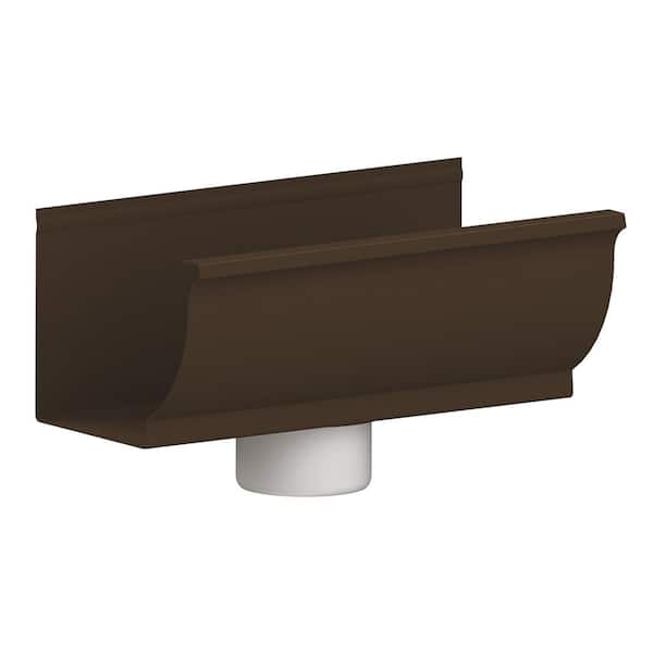 PEAK 5 in. Brown Gutter Drop Outlet