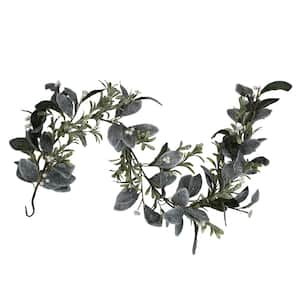 5 ft. x 6 in. Unlit Iced Leaves and Winter Berries Artificial Christmas Garland
