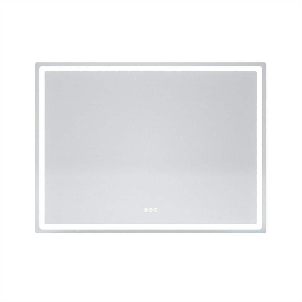Eira 48 in. W x 36 in. H Round Corner Rectangular Frameless Wall Mount LED 