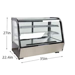 35 in. W 5.7cu. ft. Commercial Countertop Refrigerator Display Case in Stainless