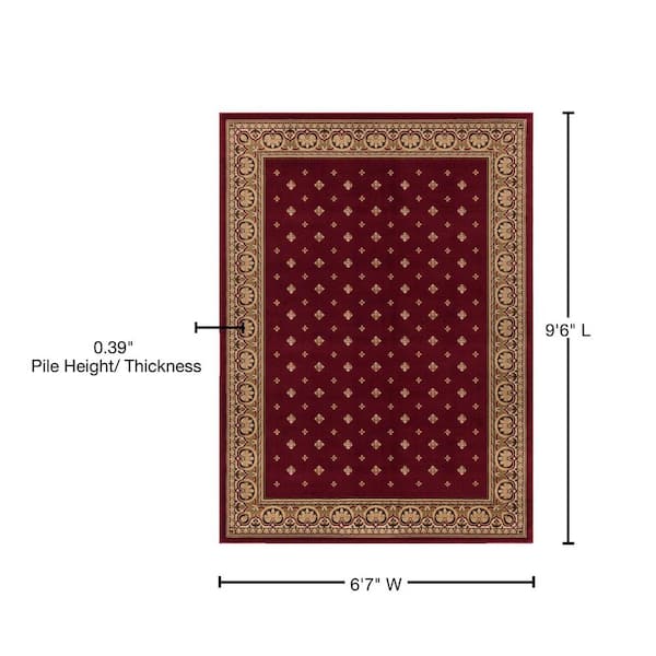 Concord Global Trading Ankara Pin Dot Red 7 ft. x 10 ft